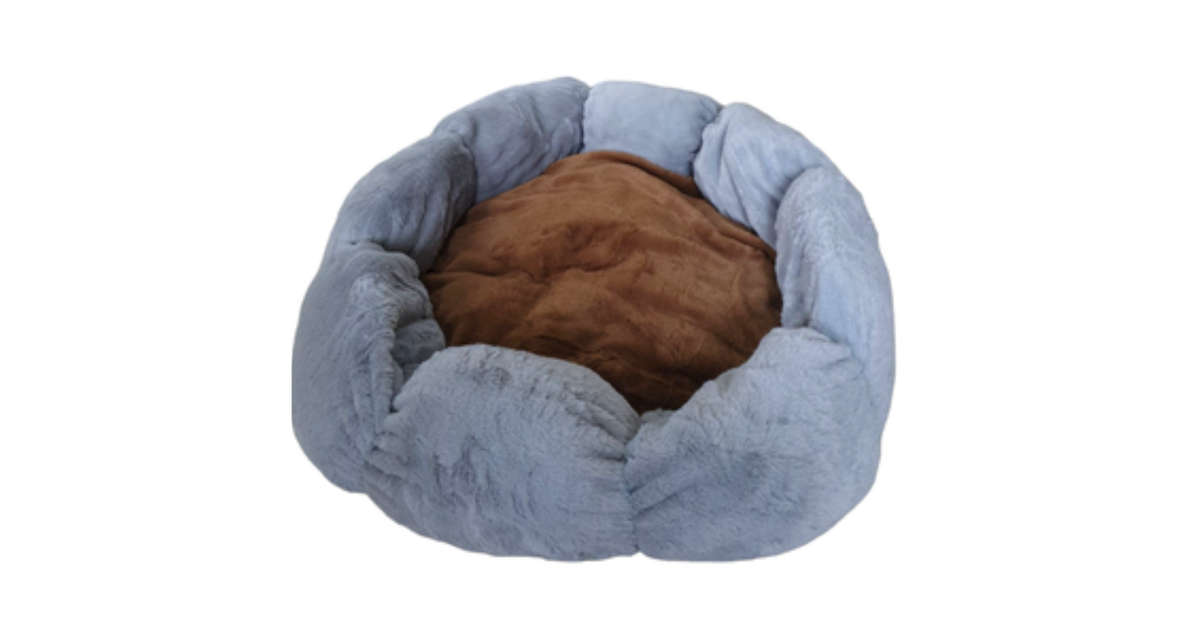 Petal Pet Bed - Blue/ Brown - M