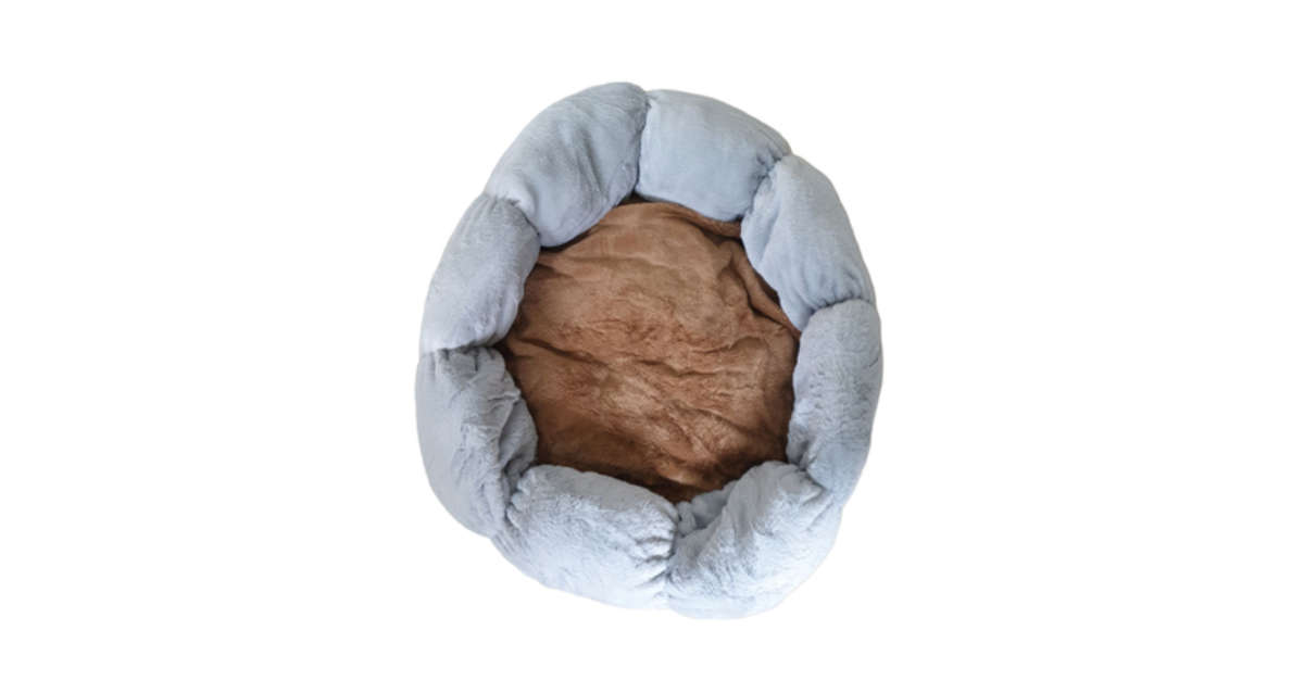 Petal Pet Bed - Blue/ Brown - M