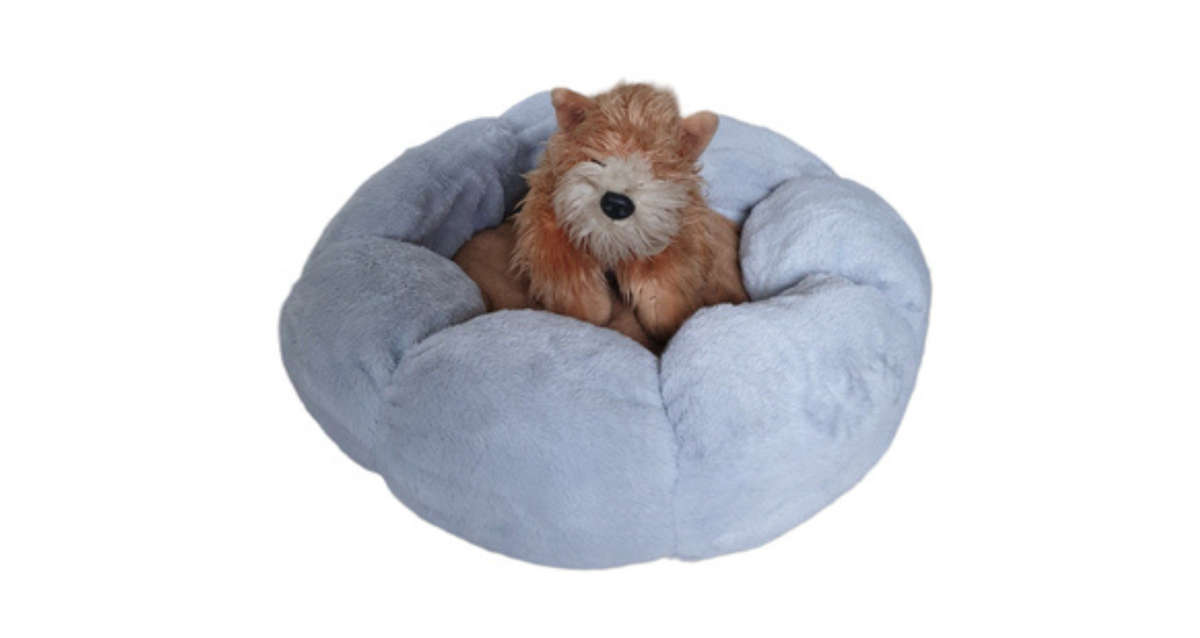 Petal Pet Bed - Blue/ Brown - M