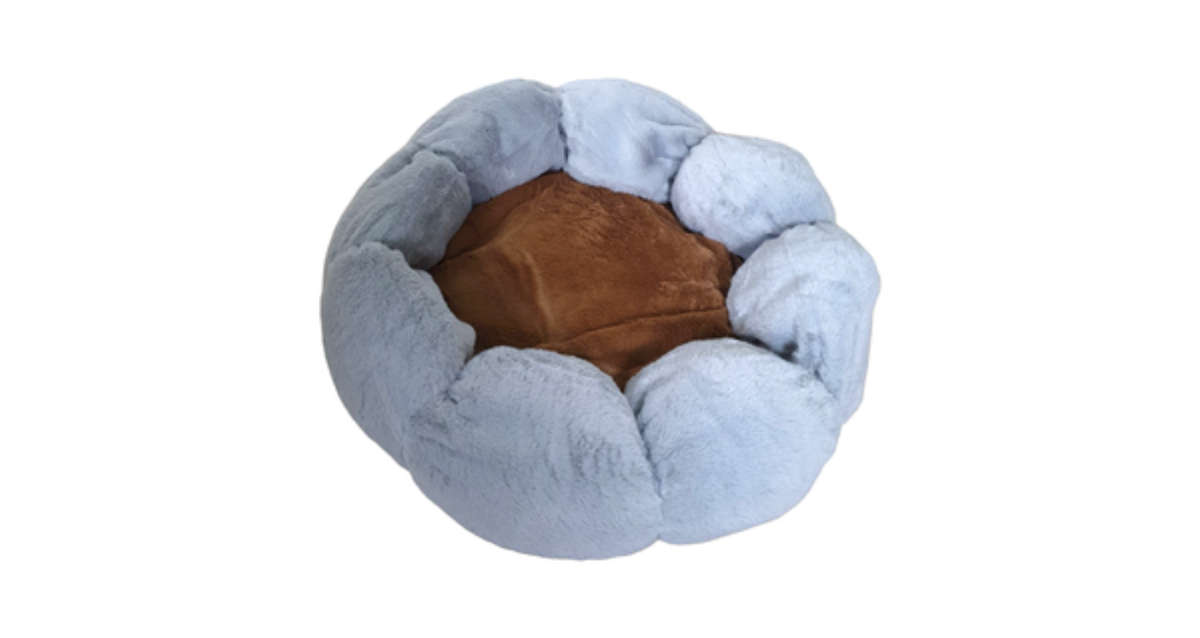 Petal Pet Bed - Blue/ Brown - M