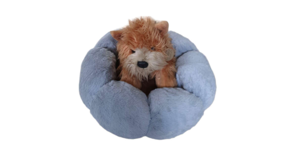 Petal Pet Bed - Blue/ Brown - M