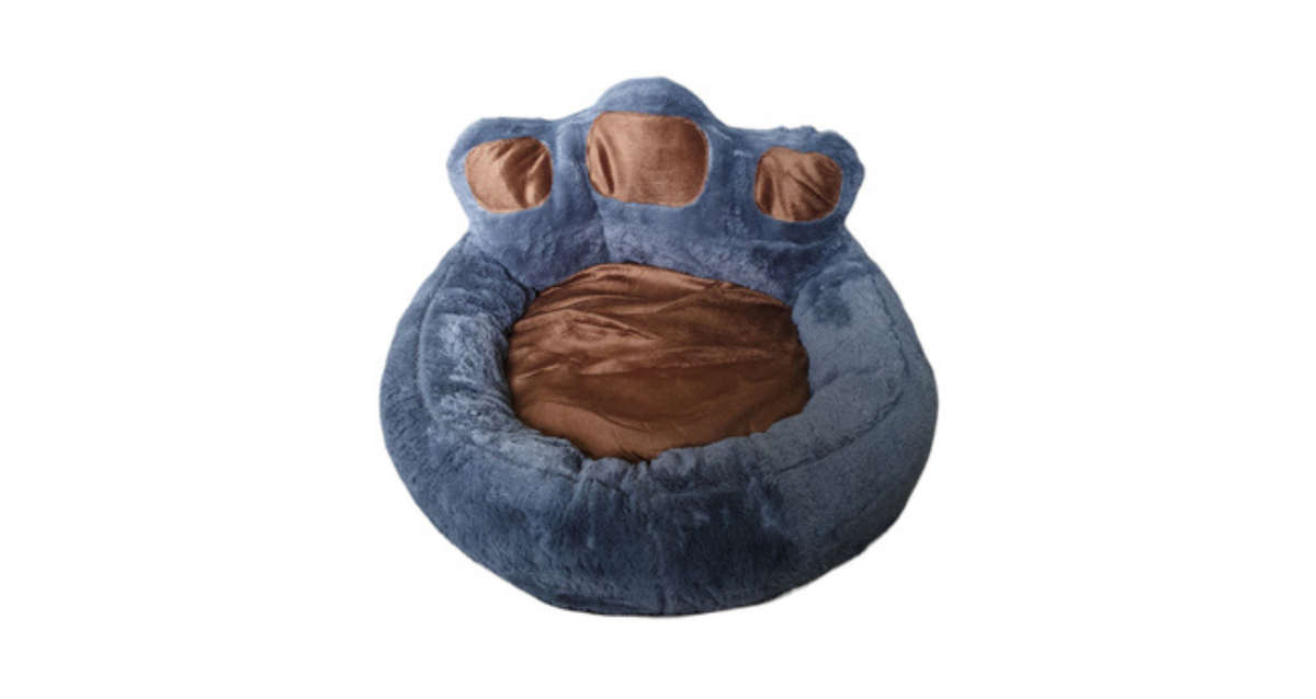 Paw Pet Bed - Blue/ Brown - S