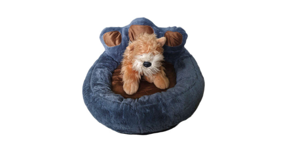 Paw Pet Bed - Blue/ Brown - S