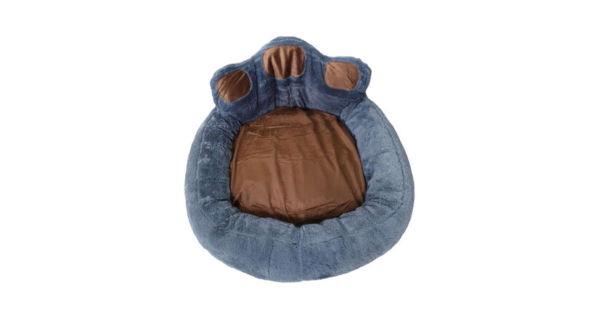 Paw Pet Bed - Blue/ Brown - S