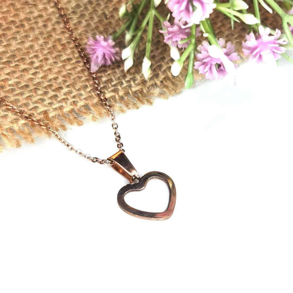 HEART NECKLACE, ROSE GOLD