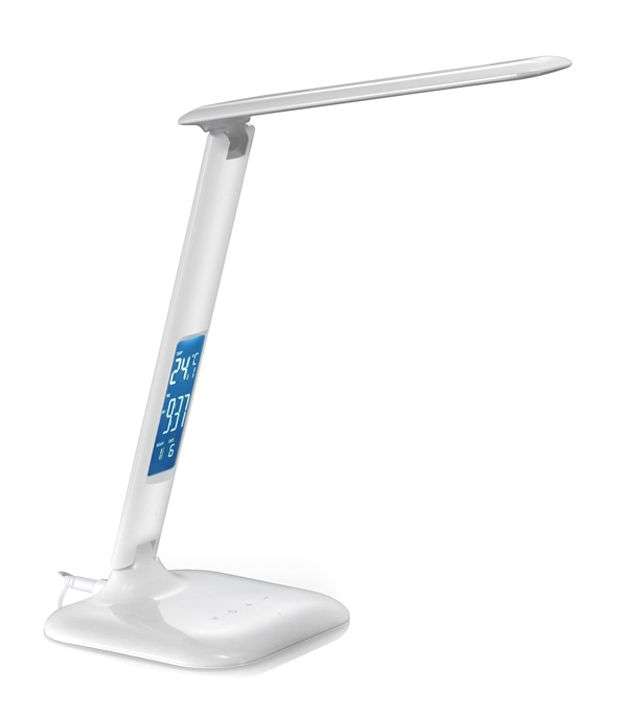 LED Desk Lamp with Digital Clock, Calendar and Thermometer