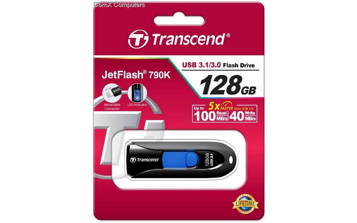 Transcend 128GB JF790 USB3.0 CAPLESS FLASH DRIVE