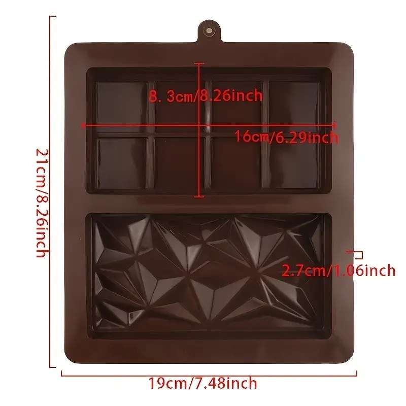 Diamond Grid & Chocolate Bar Silicone Mould