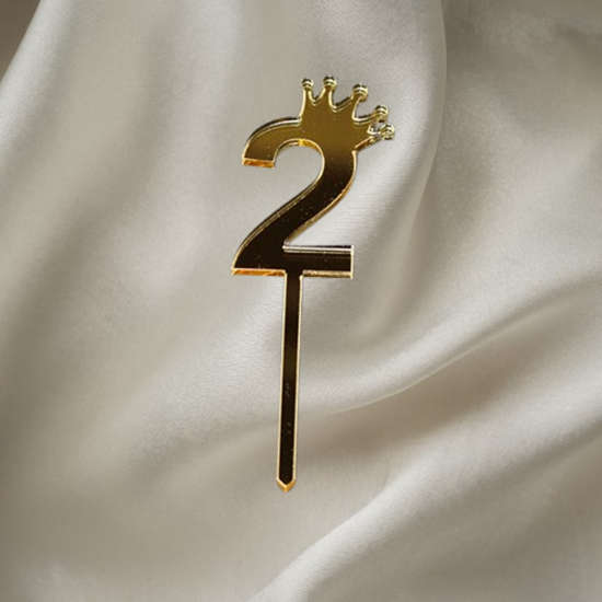 Gold number 2 Acrylic topper