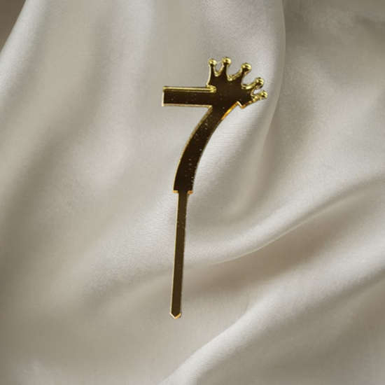 Gold Number 7 Acrylic Acrylic Topper