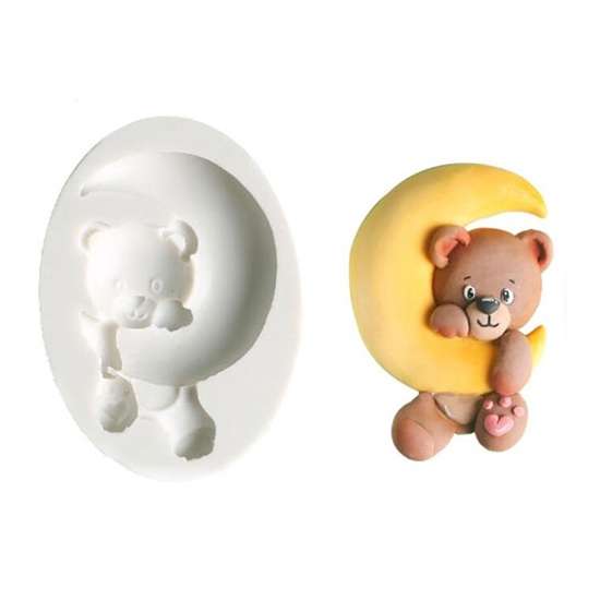 Bear and Moon Silicone Mould
