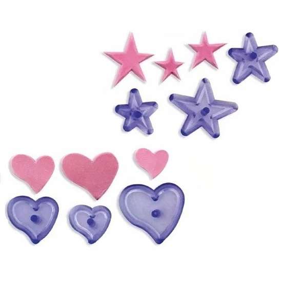 Funky Hearts & Star Cutter Set 6Pcs