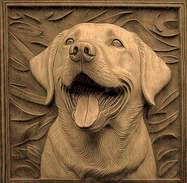 Laser Burn 3D Illusion PNG Design File - Labrador Retriever Dog