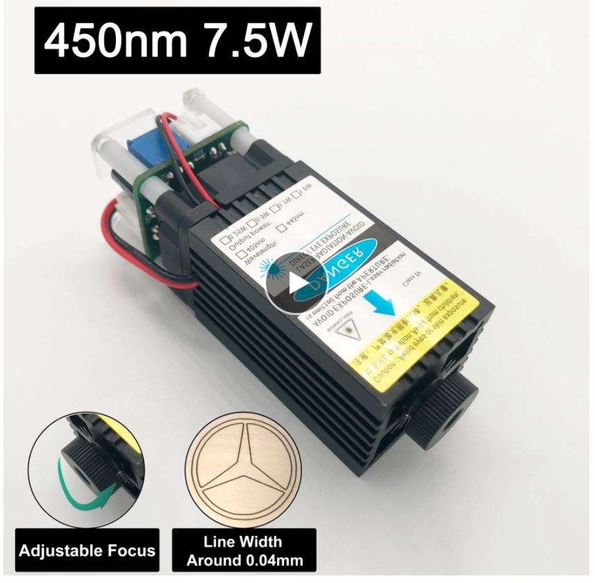 Laser Module - 5.5mw - 7.5mw - 450Nm + Goggles