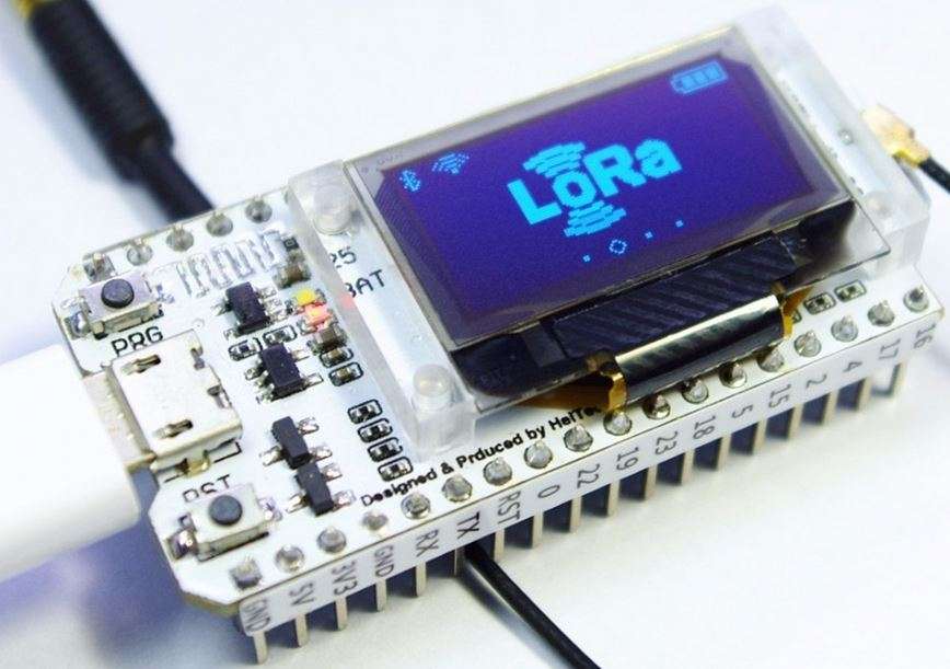 ESP32 Dev Board + SX1278 + 0.96 inch Blue OLED Display