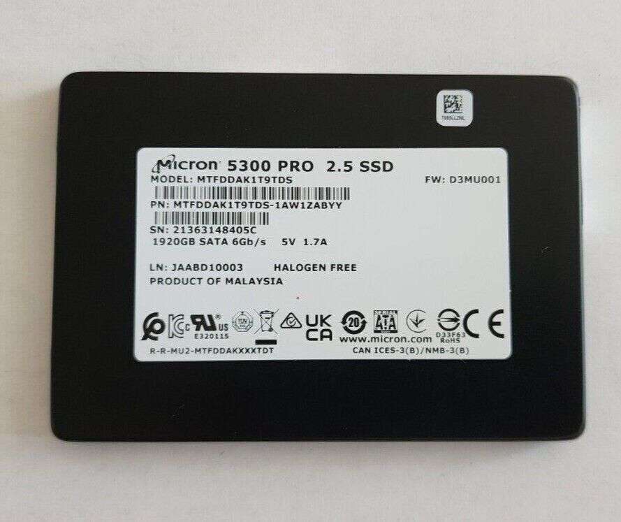 Micron 5300 Pro 1.92TB 2.5 SATA SSD | Enterprise Data Centre Drive