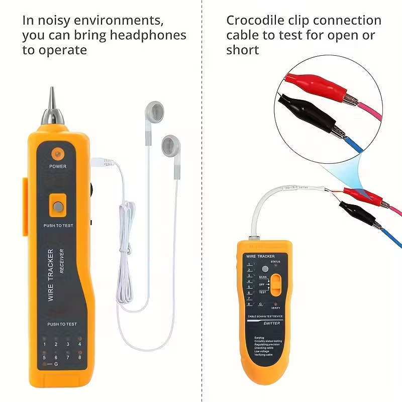 Network Cable Tester & Tracker | Cat5 Cat6 RJ11 RJ45 | LAN Ethernet Wire Toner & Line Finder