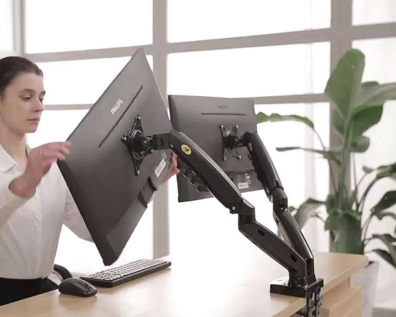 North Bayou Desktop Mount for 2 Screens(F160) - 17" - 27"