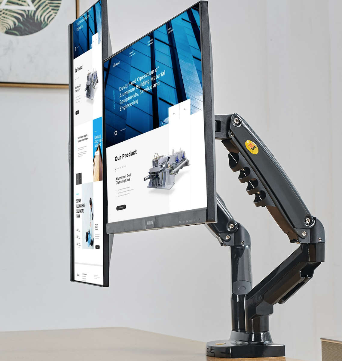 North Bayou Desktop Mount for 2 Screens(F160) - 17" - 27"