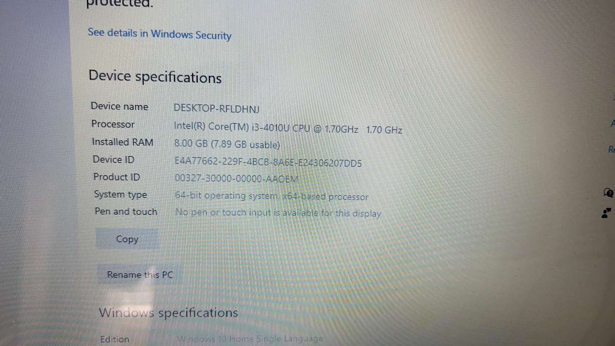 Lenovo G50-70 Model 20351 Notebook PC | Intel Core i3-4010U CPU @ 1.70GHz | 8GB DDR3 RAM | 500GB ...