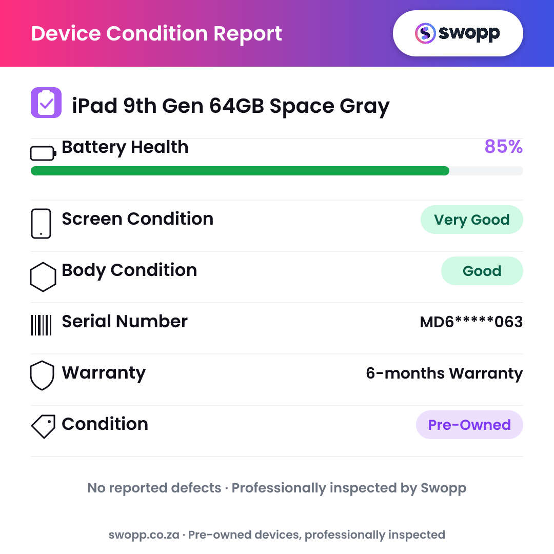 iPad 9th Gen 64GB Space Gray