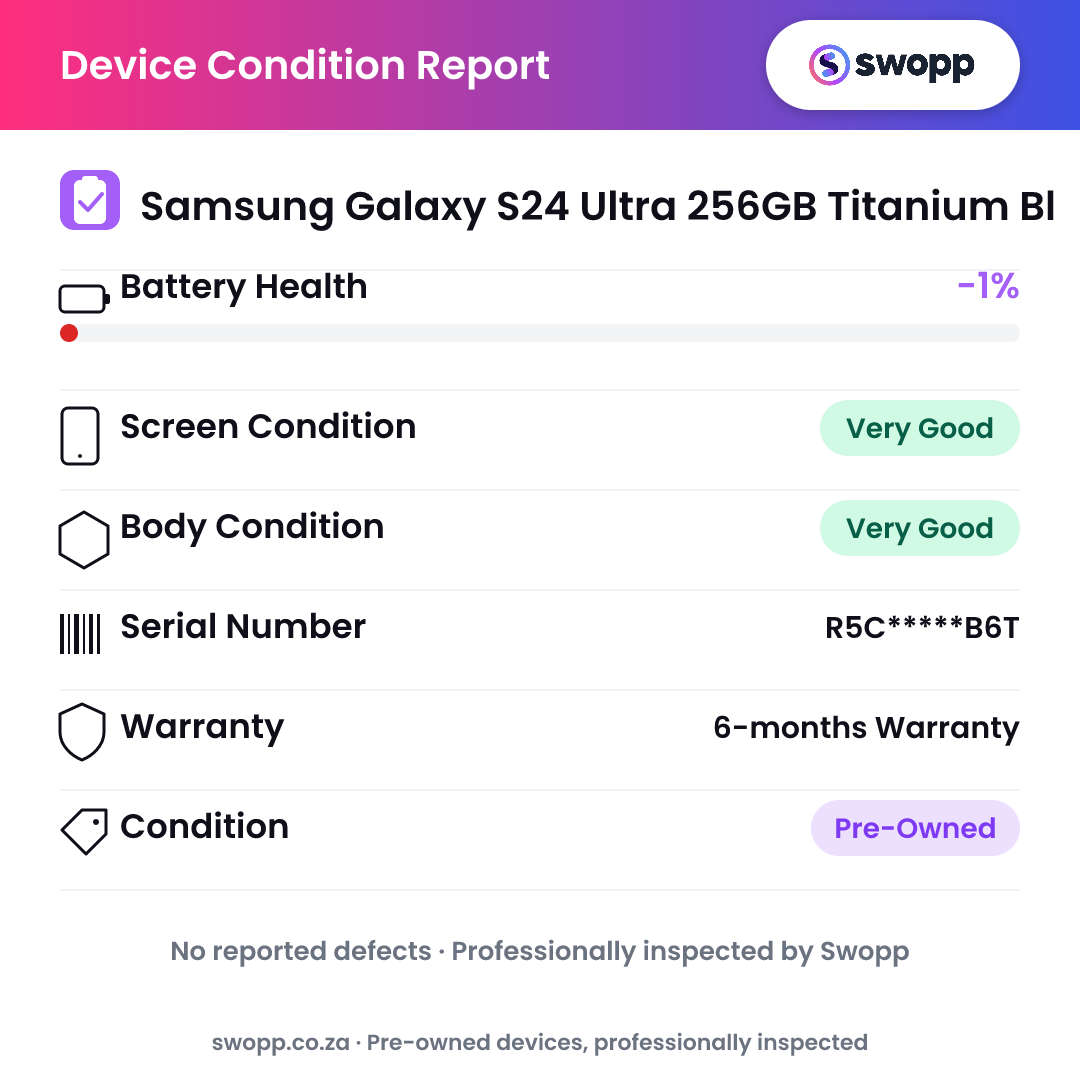 Samsung Galaxy S24 Ultra 256GB Titanium Black