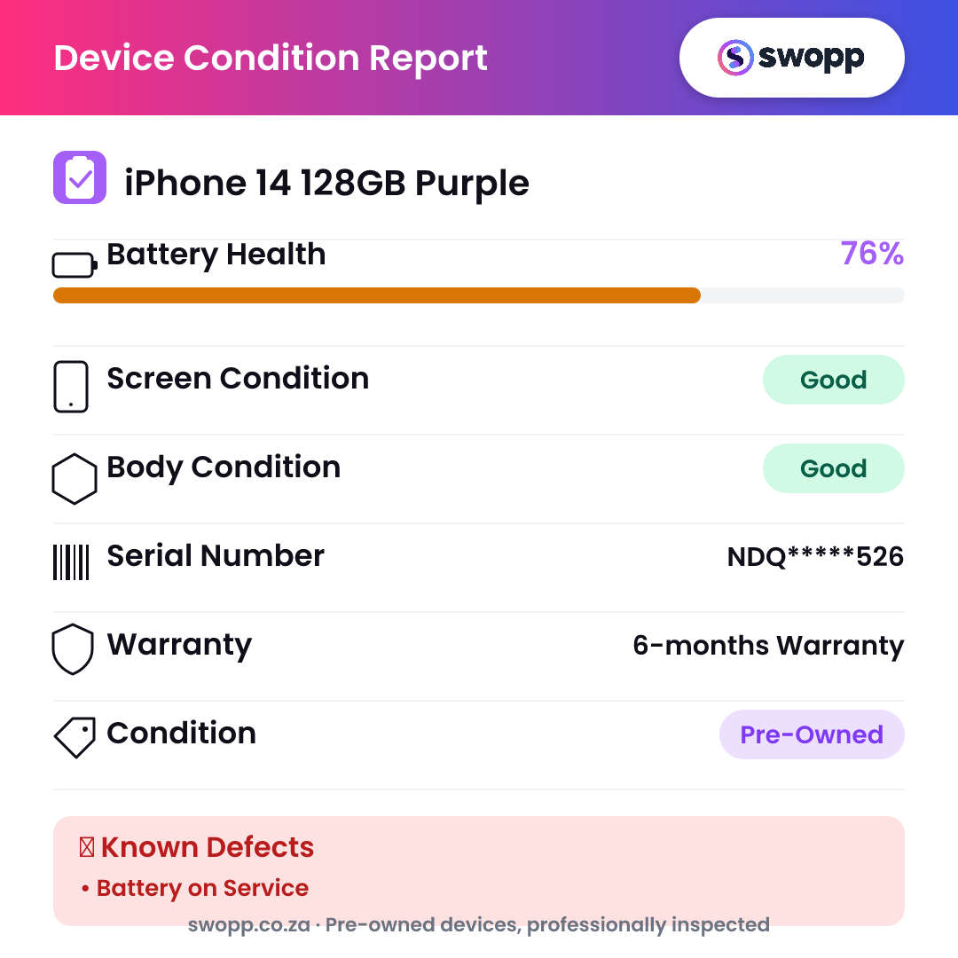 iPhone 14 128GB Purple