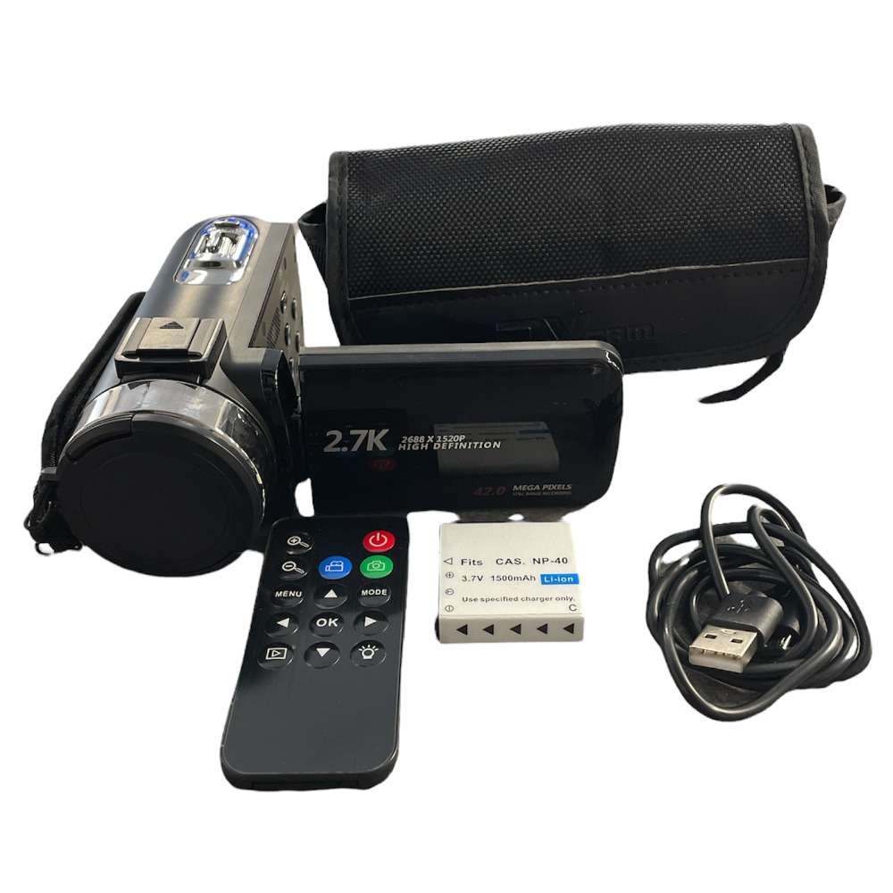 Black 2688 X 1520P High Definition Digital 2.7K Ultra HD Video Camera Camcorder