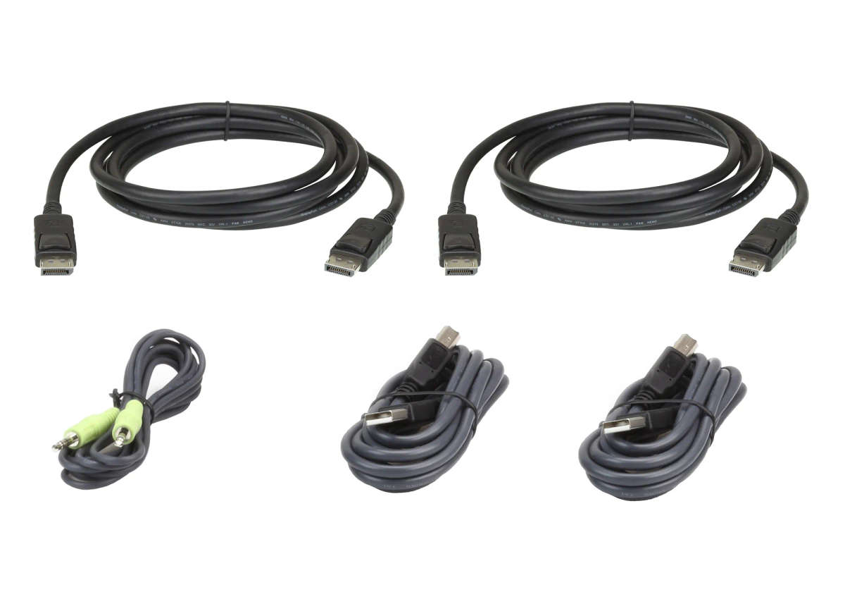 ATEN 1.8M Dual Display DisplayPort KVM Cable Kit