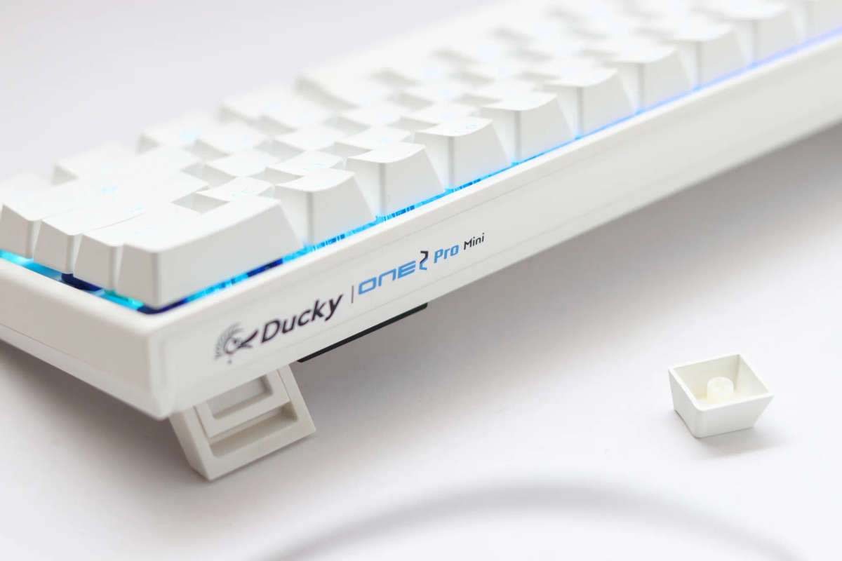 Ducky One 2 Pro Keyboard - 60% in White with Cherry Red Switches
