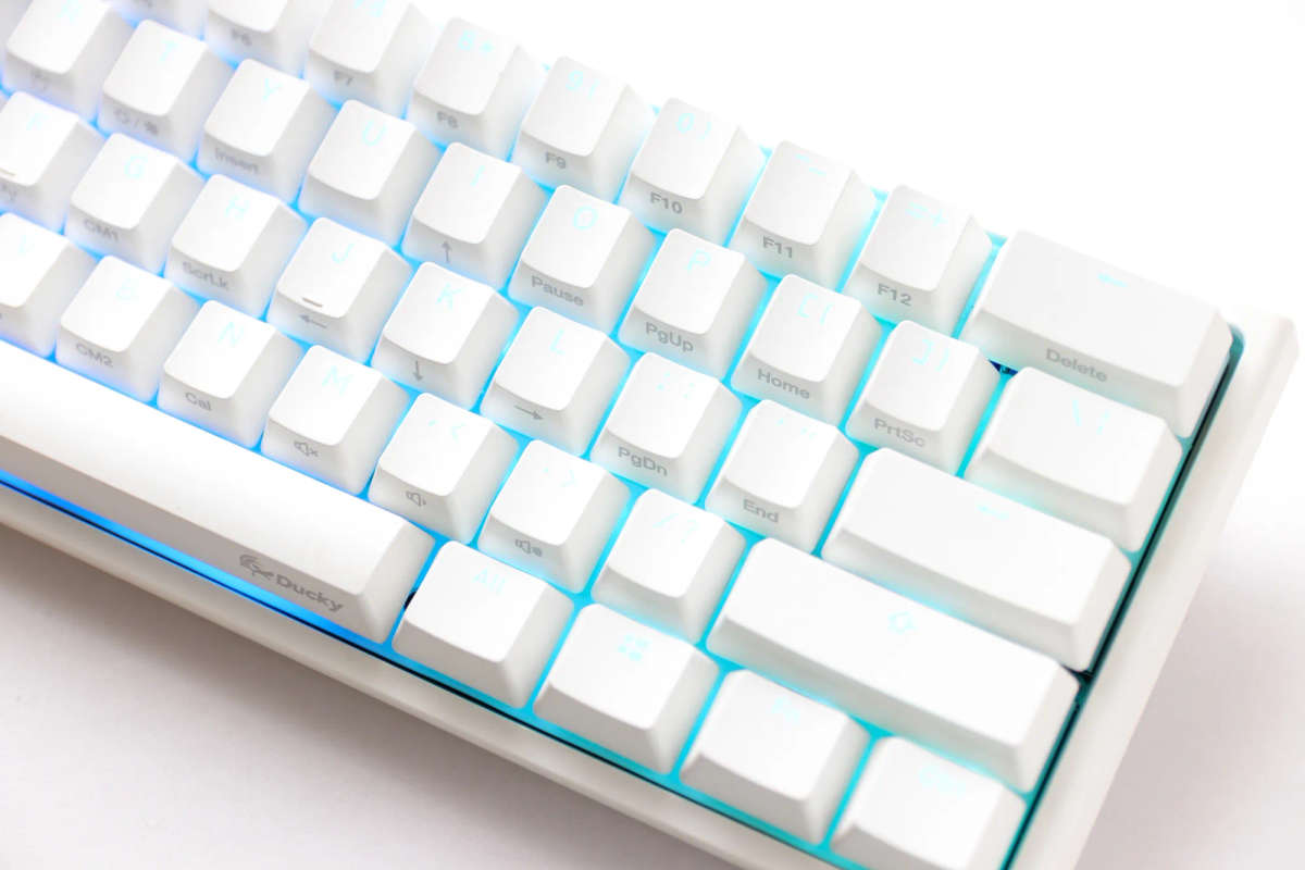 Ducky One 2 Pro Keyboard - 60% in White with Cherry Red Switches