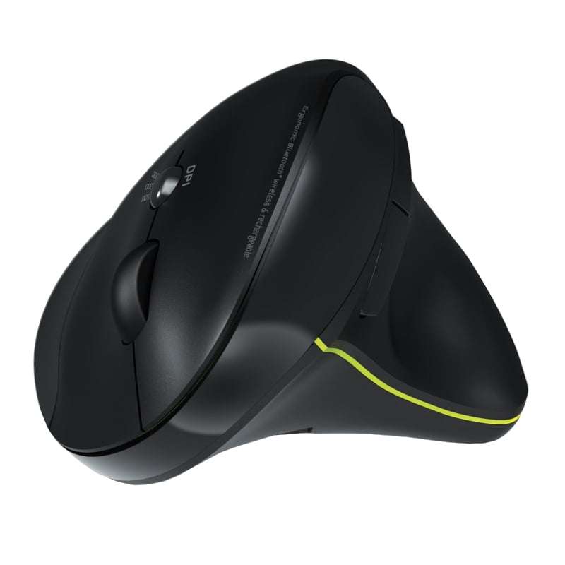 Port Connect Wireless Rechargeable Ergonomic Mouse - Black