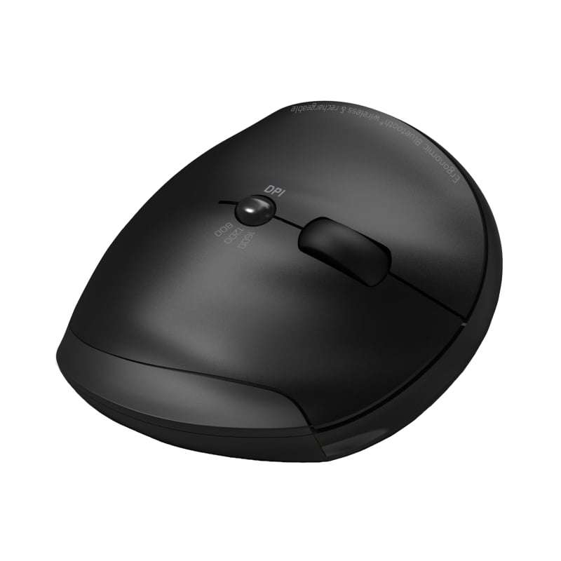 Port Connect Wireless Rechargeable Ergonomic Mouse - Black