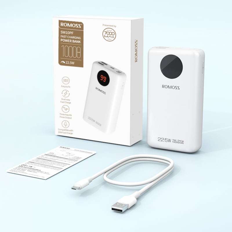 Romoss 10000mAh Power Bank - White