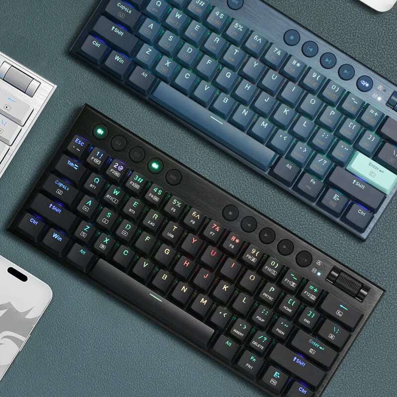 REDRAGON Horus Mini Pro 61-Key Wireless Bluetooth Red Switch RGB Low Profile Gaming Mechanical Ke...