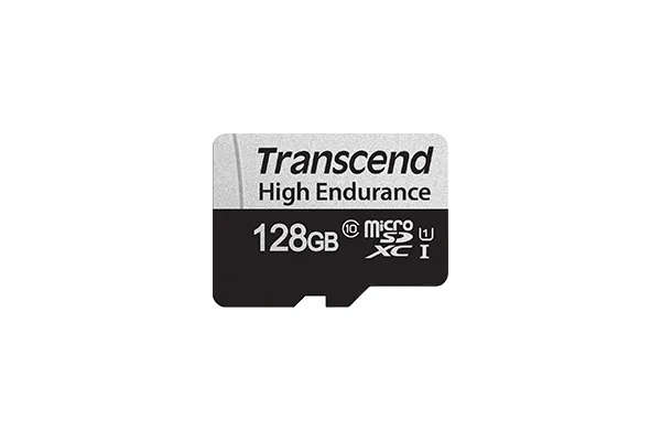 Transcend 350V 128GB High Endurance Micro SD UHS-I U1 Class 10 with SD Adapter