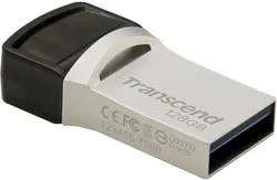 Transcend 128GB JetFlash 890 USB-C &amp; USB 3.1 OTG Flash Drive - Silver