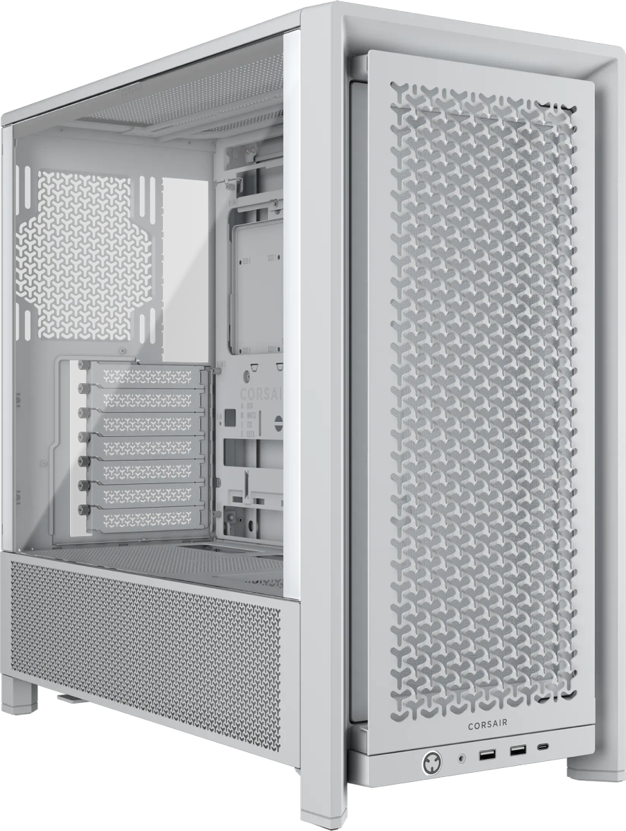 FRAME 4000D Mid-Tower PC Case; No Fans - White.