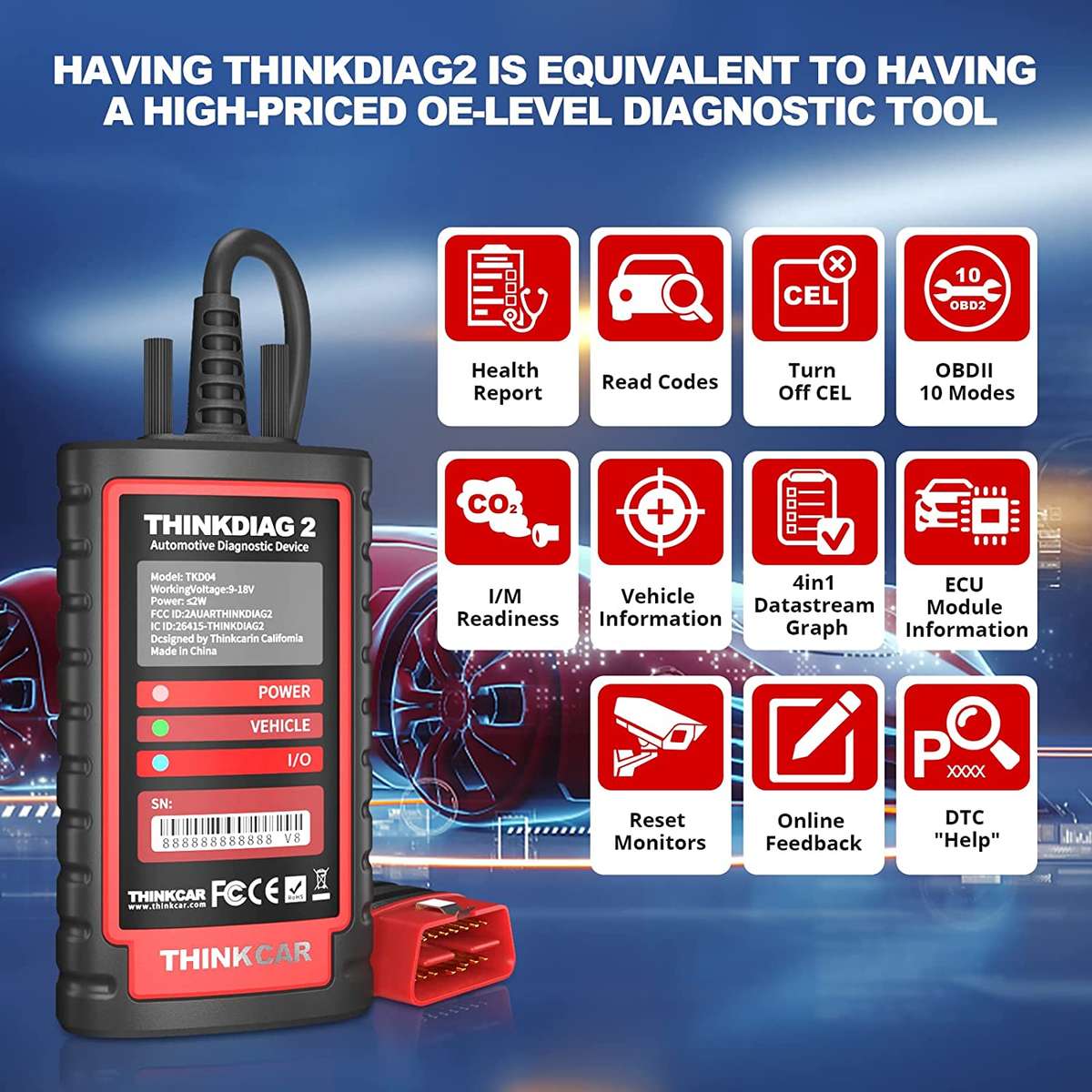 ThinkDiag2 All System Bidirectional Control OBD2 Diagnostic,ECU Coding