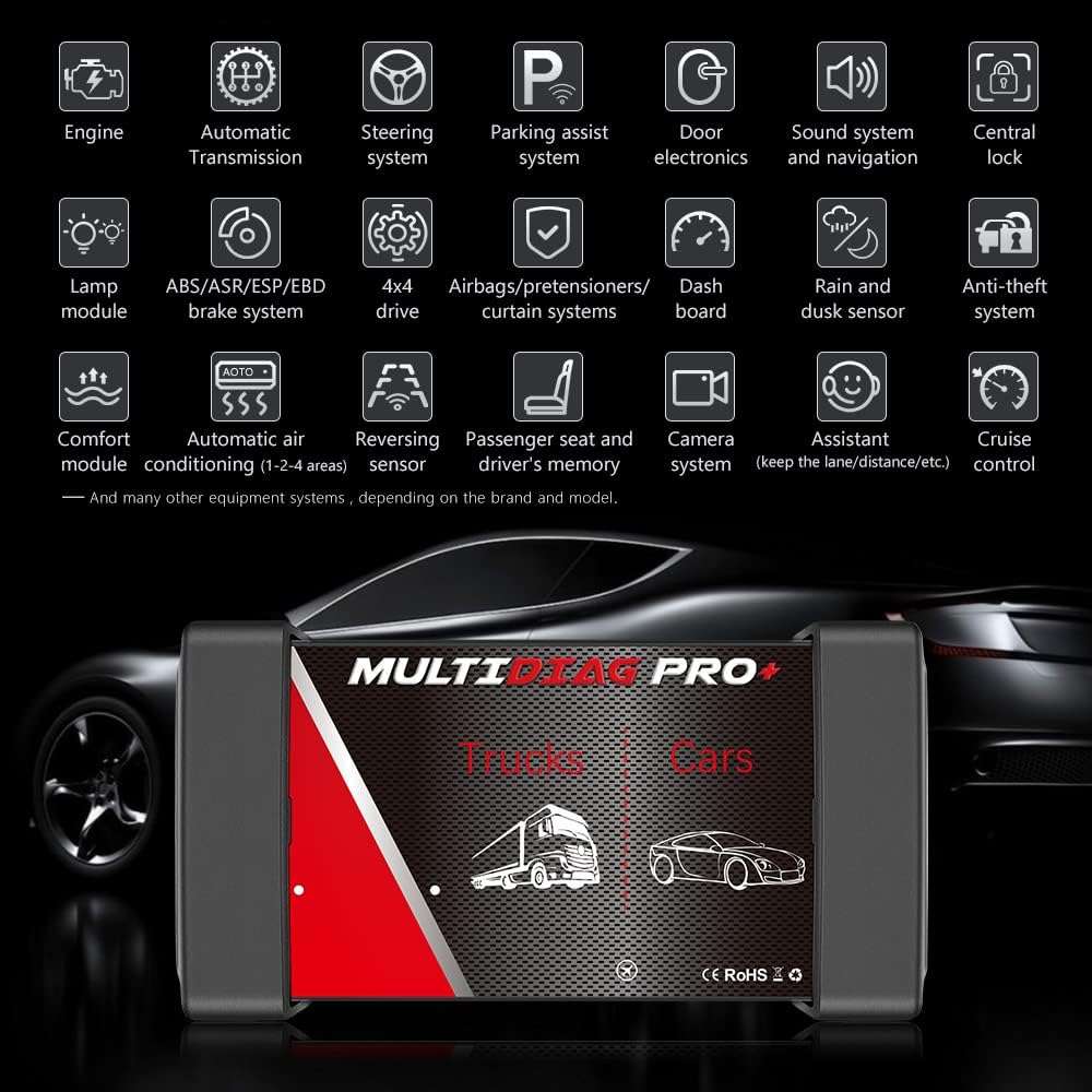 Latest Multidiag Pro+ with Autocom 2021, Delphi 2021 and Wow 5.00.12 Software for Cars + Trucks