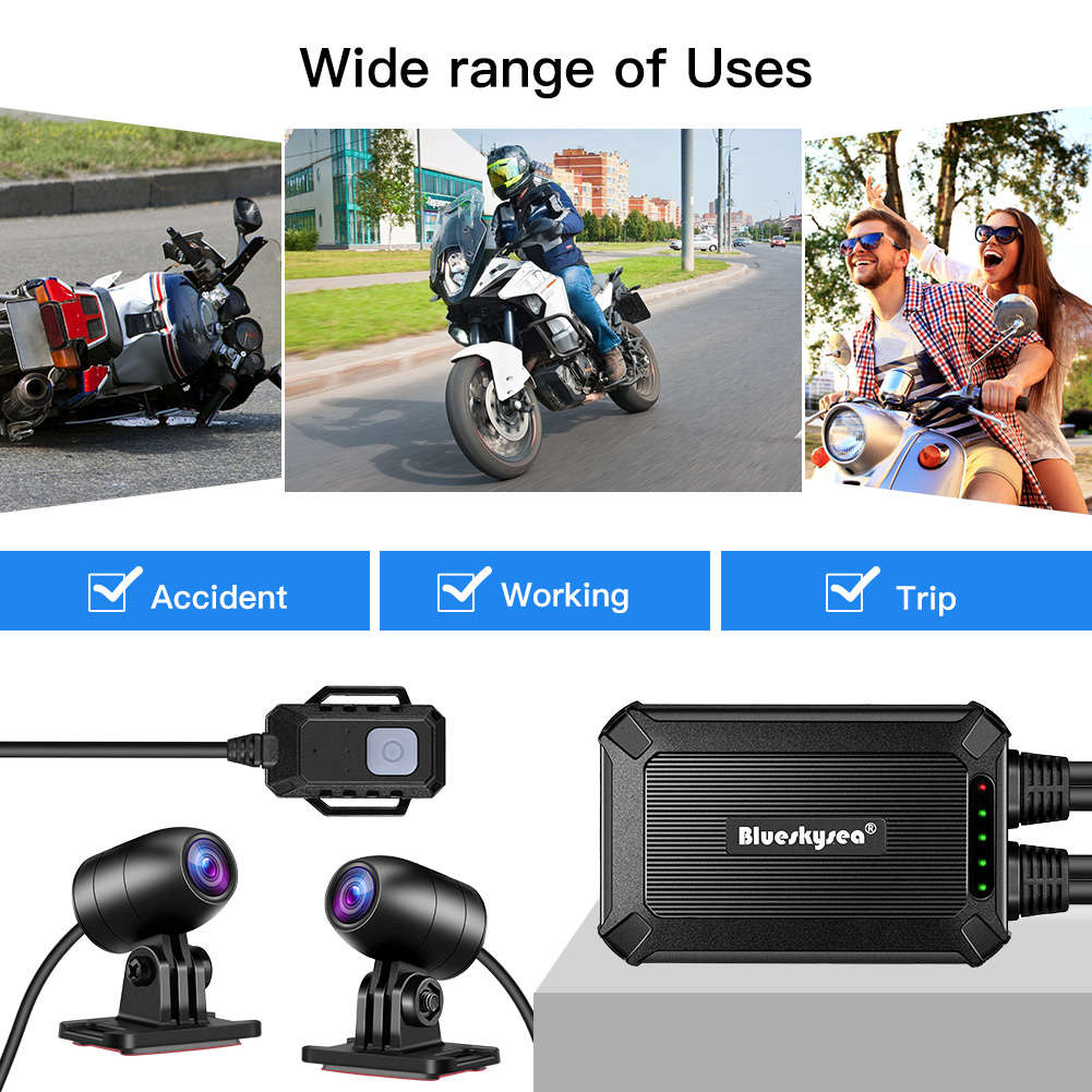 Dual Channel 1080p HD Motorcycle DashCam - B1M