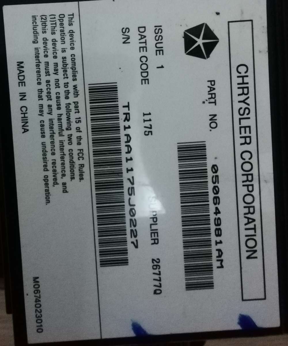 Chrysler Dodge Audio Amplifier OEM 05064981AM