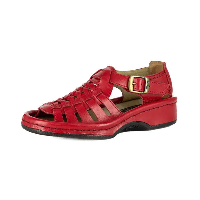 OMEGA KGOSI RED LEATHER SANDAL