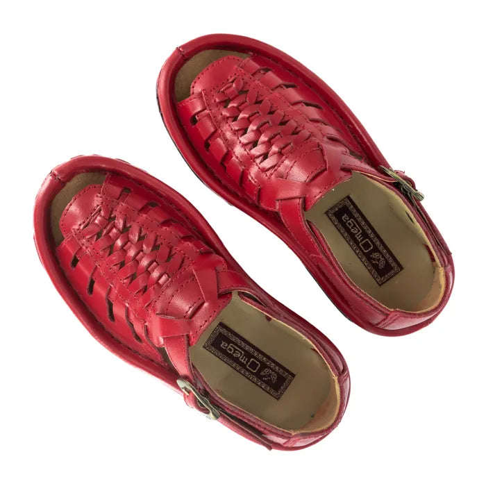 OMEGA KGOSI RED LEATHER SANDAL