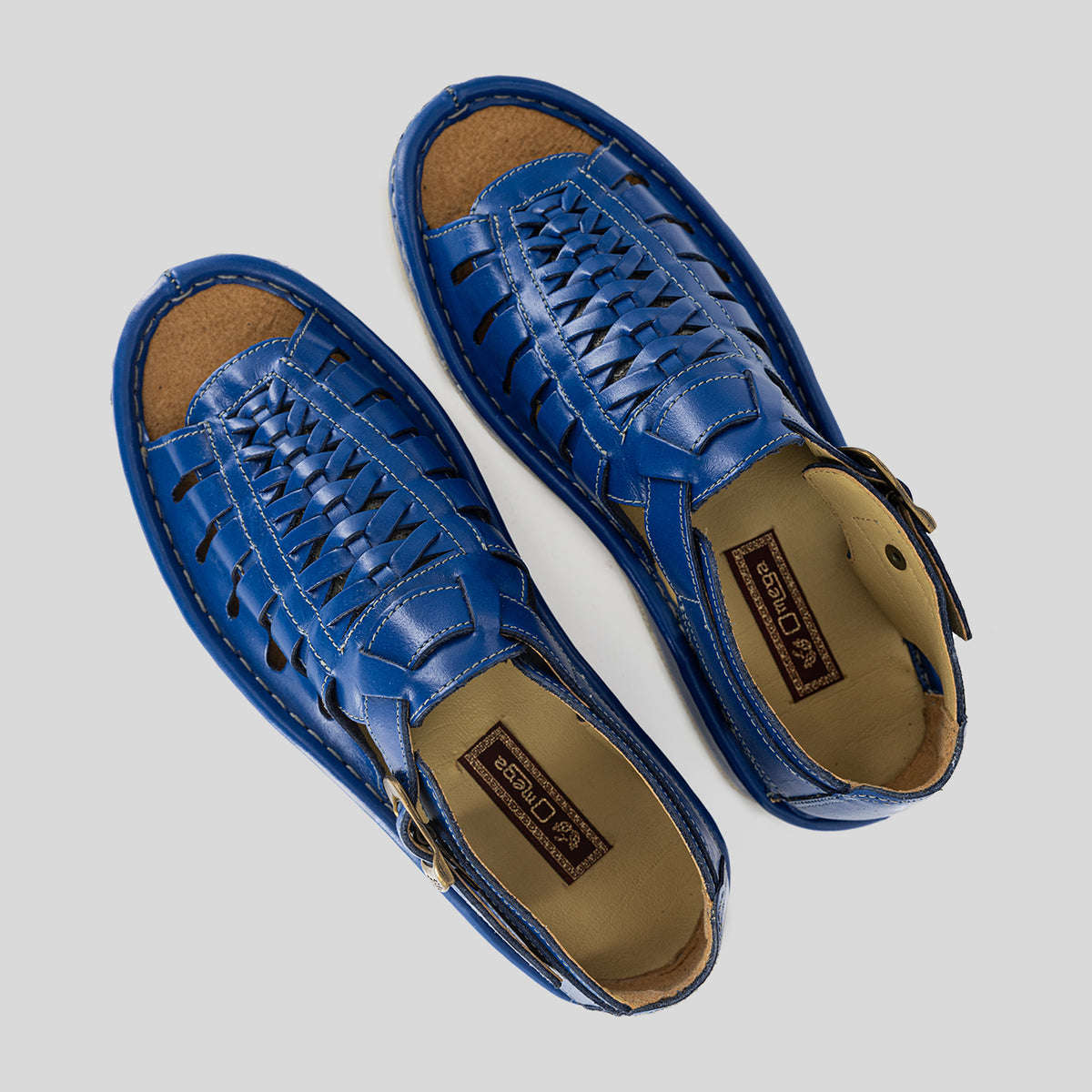 OMEGA KGOSI BUGATTI BLUE LEATHER SANDAL