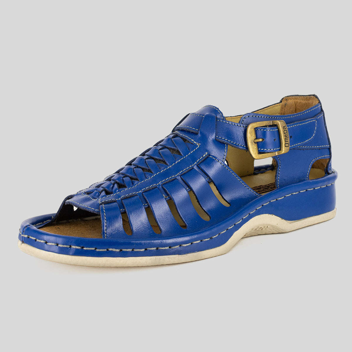 OMEGA KGOSI BUGATTI BLUE LEATHER SANDAL