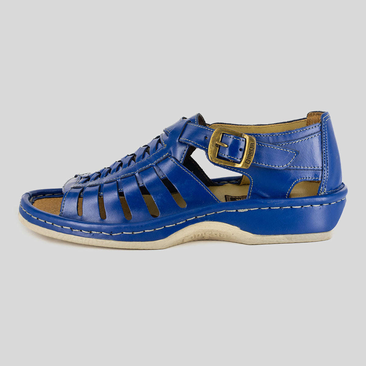 OMEGA KGOSI BUGATTI BLUE LEATHER SANDAL
