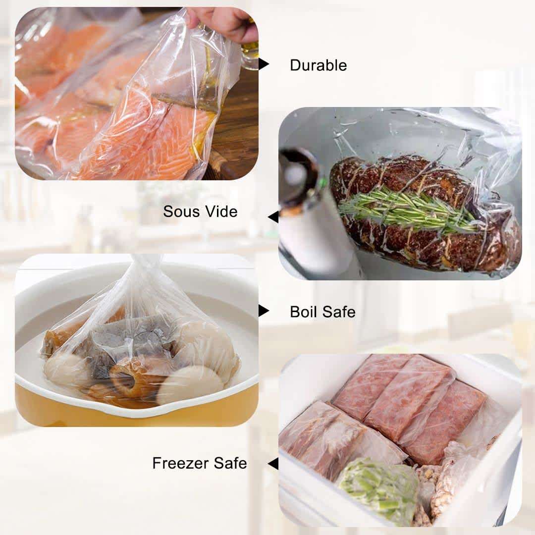 2 Pack Vacuum Sealer Bags 20cm x 5m Food- grade Plastic Rolls