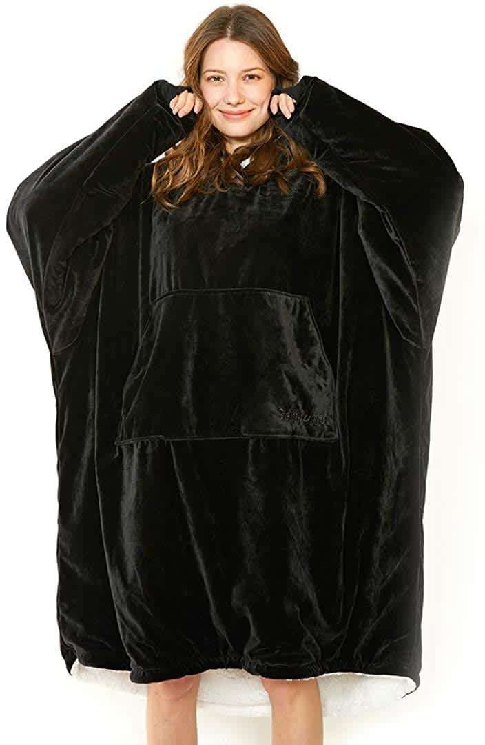 Hoodie, Ultra Plush Blanket, One Size fit all  Black