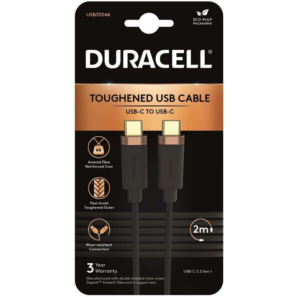 2m Toughened USB-C to USB-C Cable - Duracell